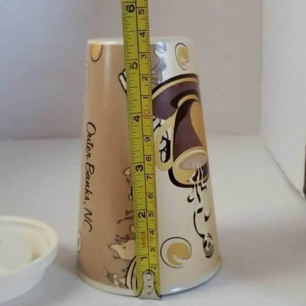 Ceramic Coffee Travel Tumbler Mug Cup  OUTER BANKS NORTH CAROLINA 12 FL OZ
